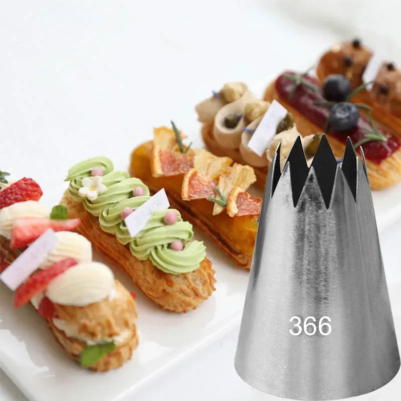 Large Size Open Star Cream Pastry Tip Russian Rose Flower Icing Piping Nozzles Cookie Cupcake Decorating Cake Nozzles 1M 4B 9FT