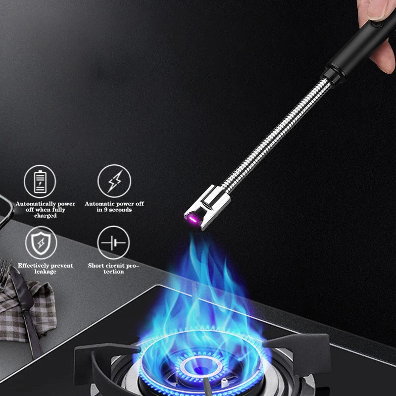 Home Arc Fire Gun Kitchen Igniter Gas Outdoor Barbecue Fire Rod Windproof Charging Metal Soft 302