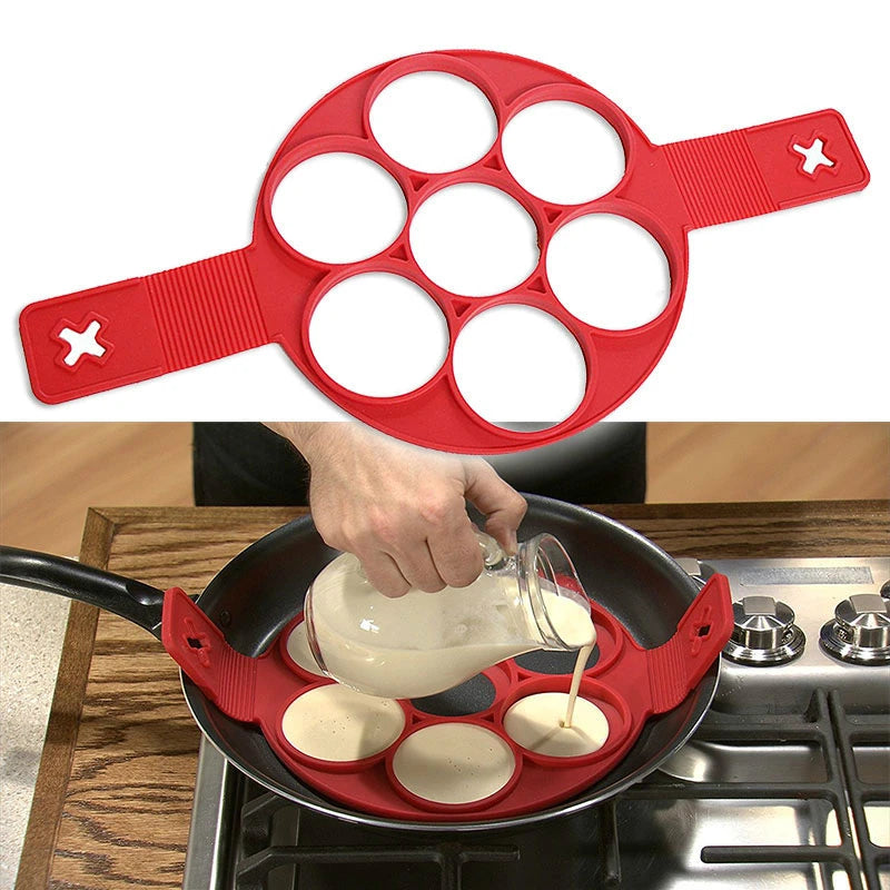 Fried Egg Pancake Maker Nonstick Cooking Tool Round Heart Pancake Maker Egg Cooker Pan Flip Eggs Mold Kitchen Baking Accessories