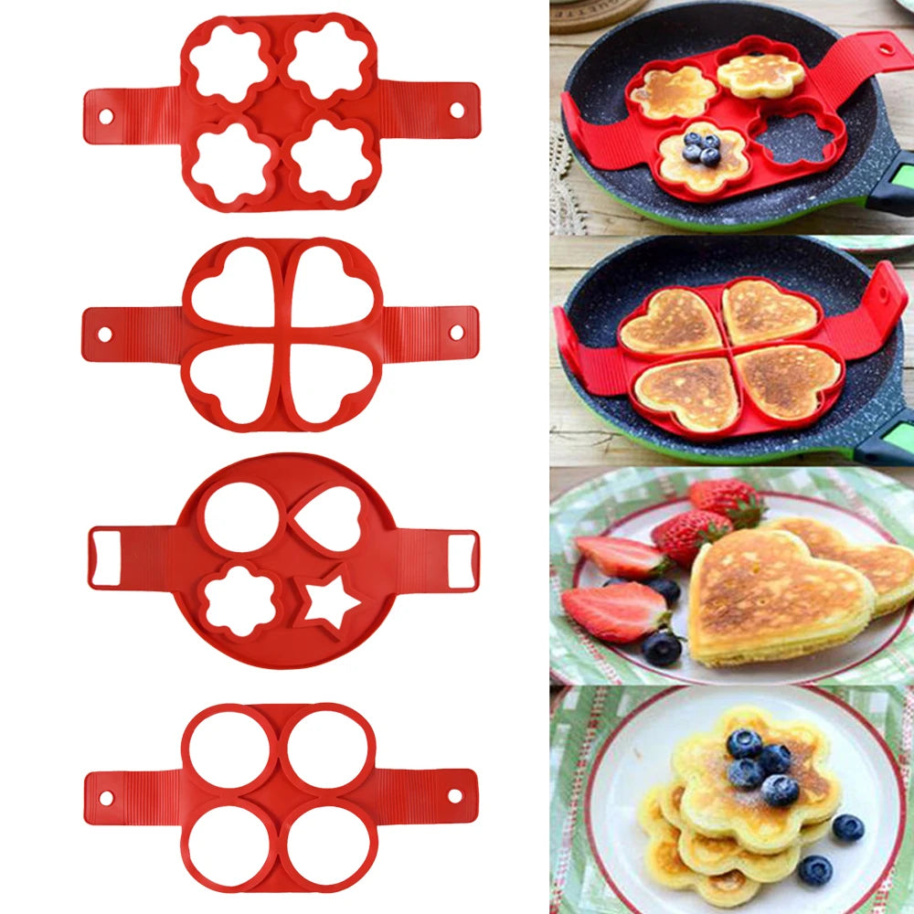 Egg Pancake Ring Non-stick Pancake Machine Mold Silicone Egg Pot Frying Molding Machine for Kitchen Baking Accessories