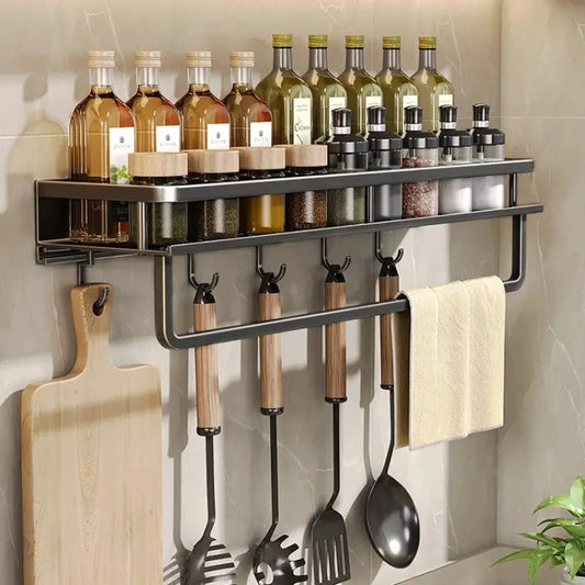 Multifunctional Kitchen Rack Spice Storage Rack Kitchen Supplies Spatula And Spoon Hooks Suitable For Kitchen Items Storage