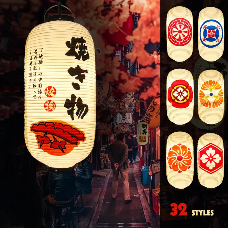 PVC Waterproof Japanese Style Lantern Korean Ramen Sashimi Izakaya Cuisine Shop Restaurant Pub Decor Hanging Lantern Outdoor