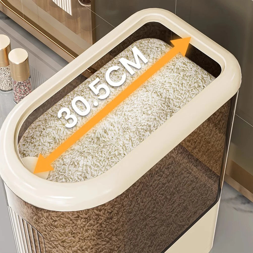 10KG Automatic Rice Dispenser Insect-Proof Sealed Grain Cereal Dispenser Keep Dry Fresh Kitchen Grain Container Large Capacity