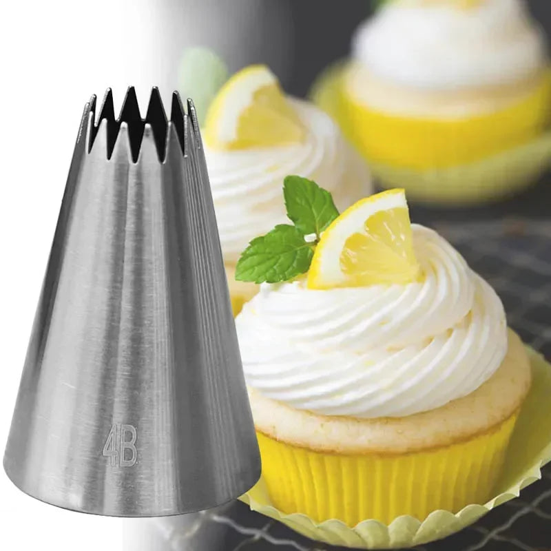 Large Size Open Star Cream Pastry Tip Russian Rose Flower Icing Piping Nozzles Cookie Cupcake Decorating Cake Nozzles 1M 4B 9FT